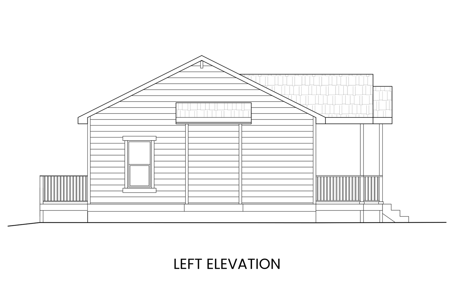 Side view of Aspen, showcasing its compact 26' width and efficient single-level design.