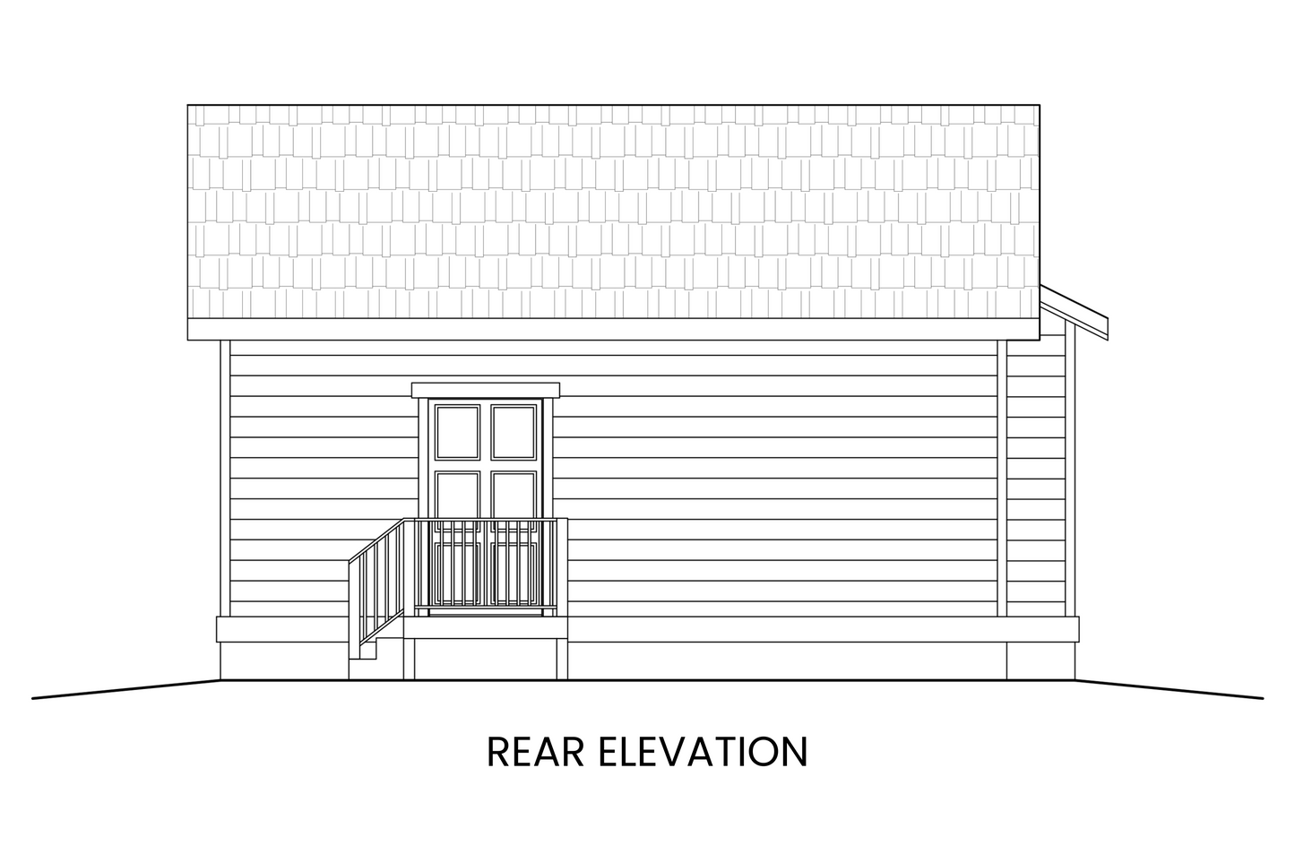 Rear exterior of Aspen with a simple yet functional layout, perfect for small lots or vacation homes.