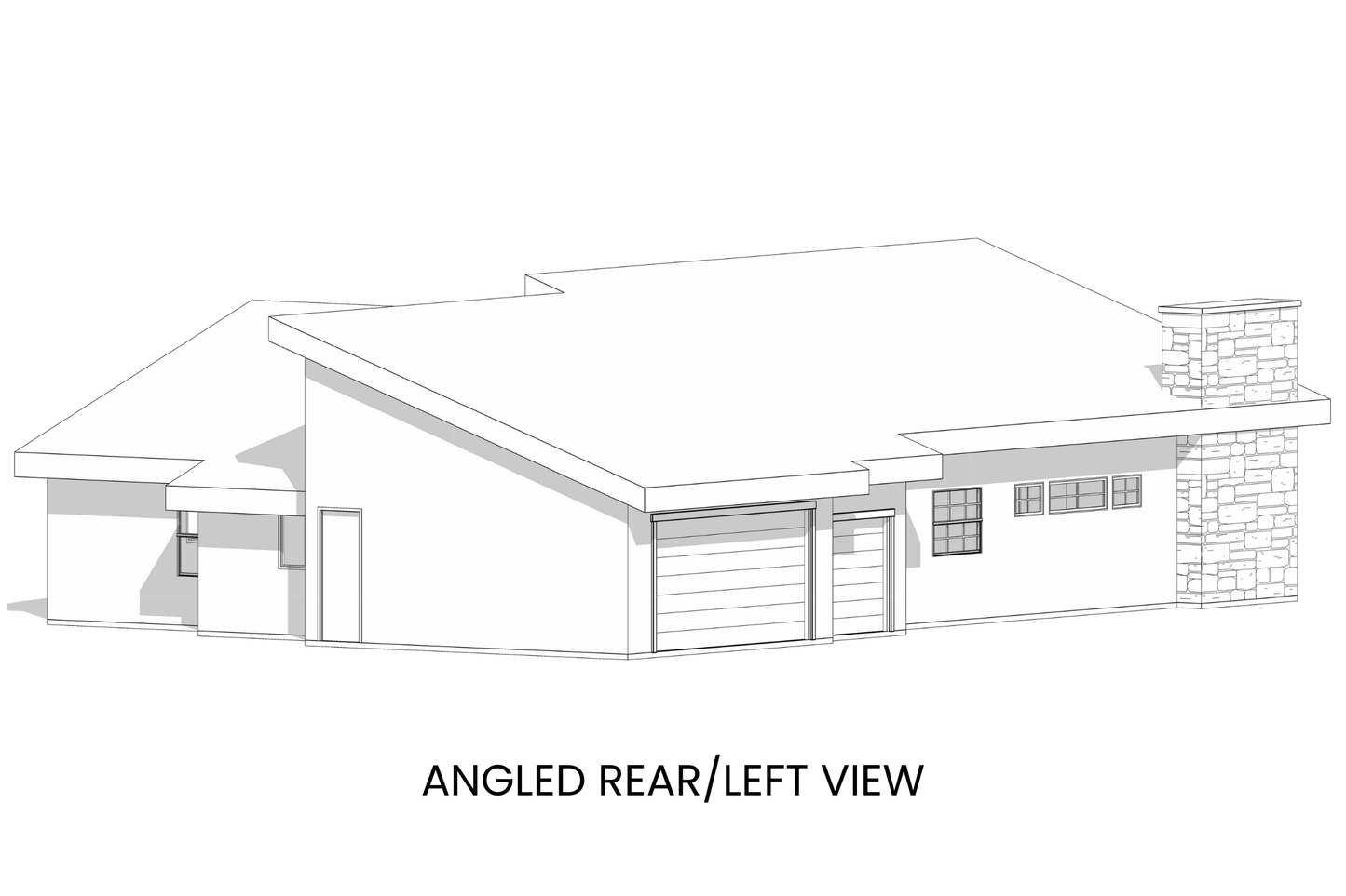 Modern-Courtyard-Ranch-Plan-Rear-Left-View-Rocky-Mountain-Plan-Company-Dawn-Redwood