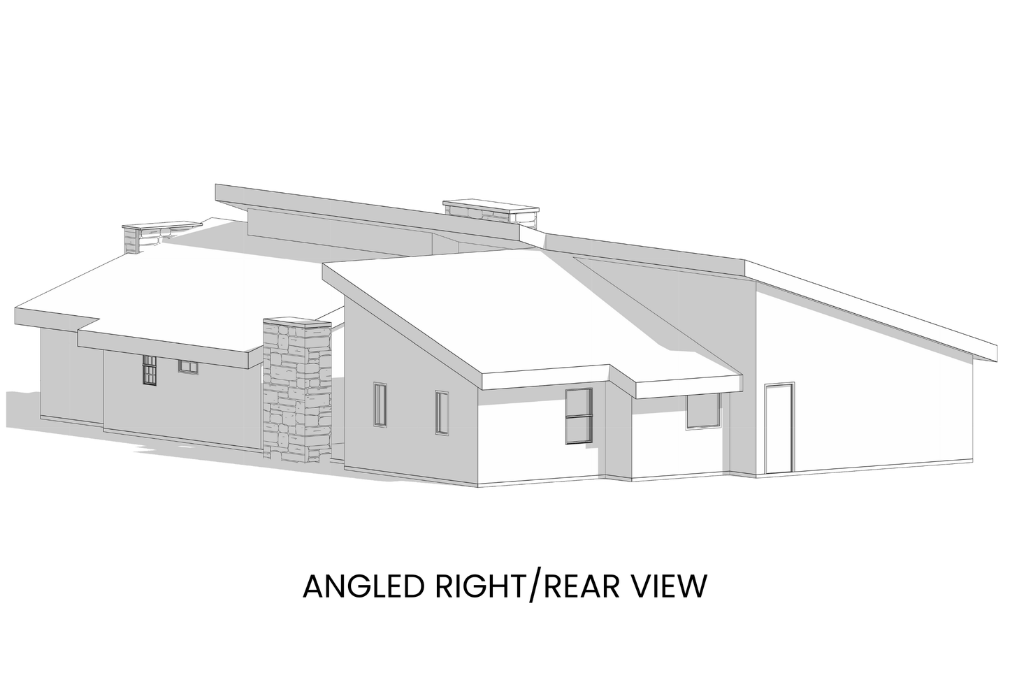 Modern-Courtyard-Ranch-Plan-Right-Rear-View-Rocky-Mountain-Plan-Company-Dawn-Redwood
