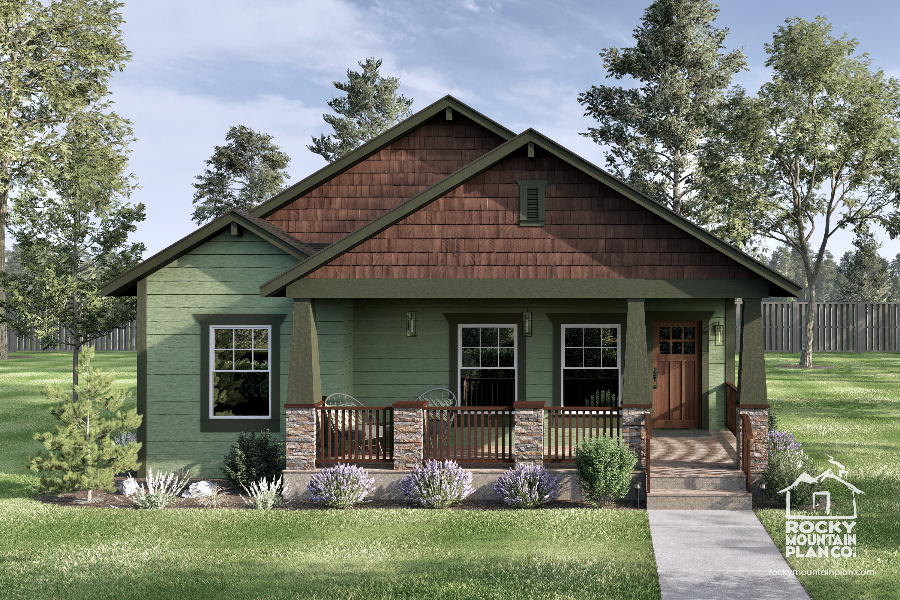 Cozy cottage-style home with front porch, gabled roof, and charming curb appeal — perfect for a small lot or bungalow-style design.