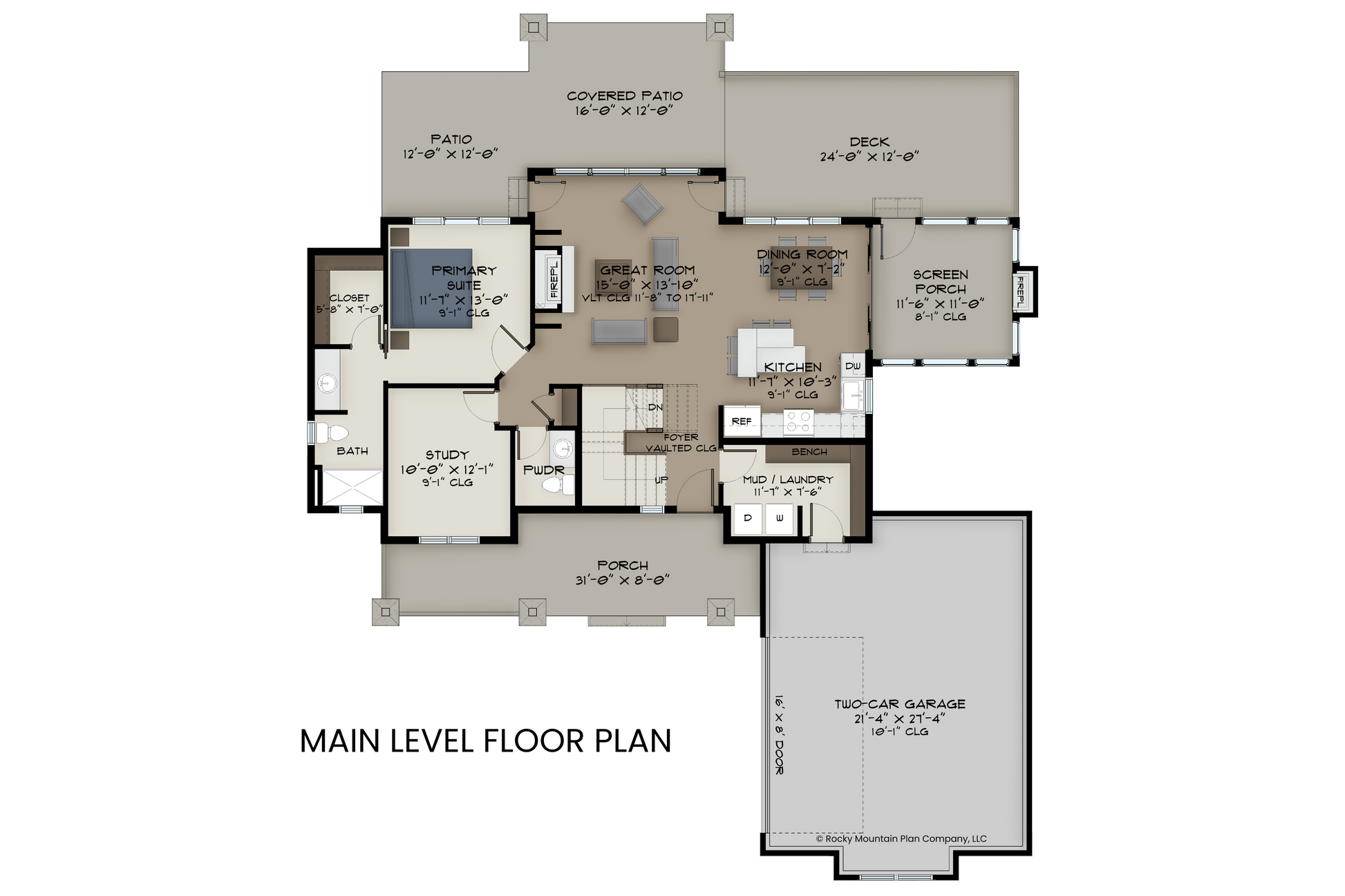 Cabin-Plan-with-Front-Porch-and-View-Main-Level-Floor-Plan-Rocky-Mountain-Plan-Company-Lake-Agnes
