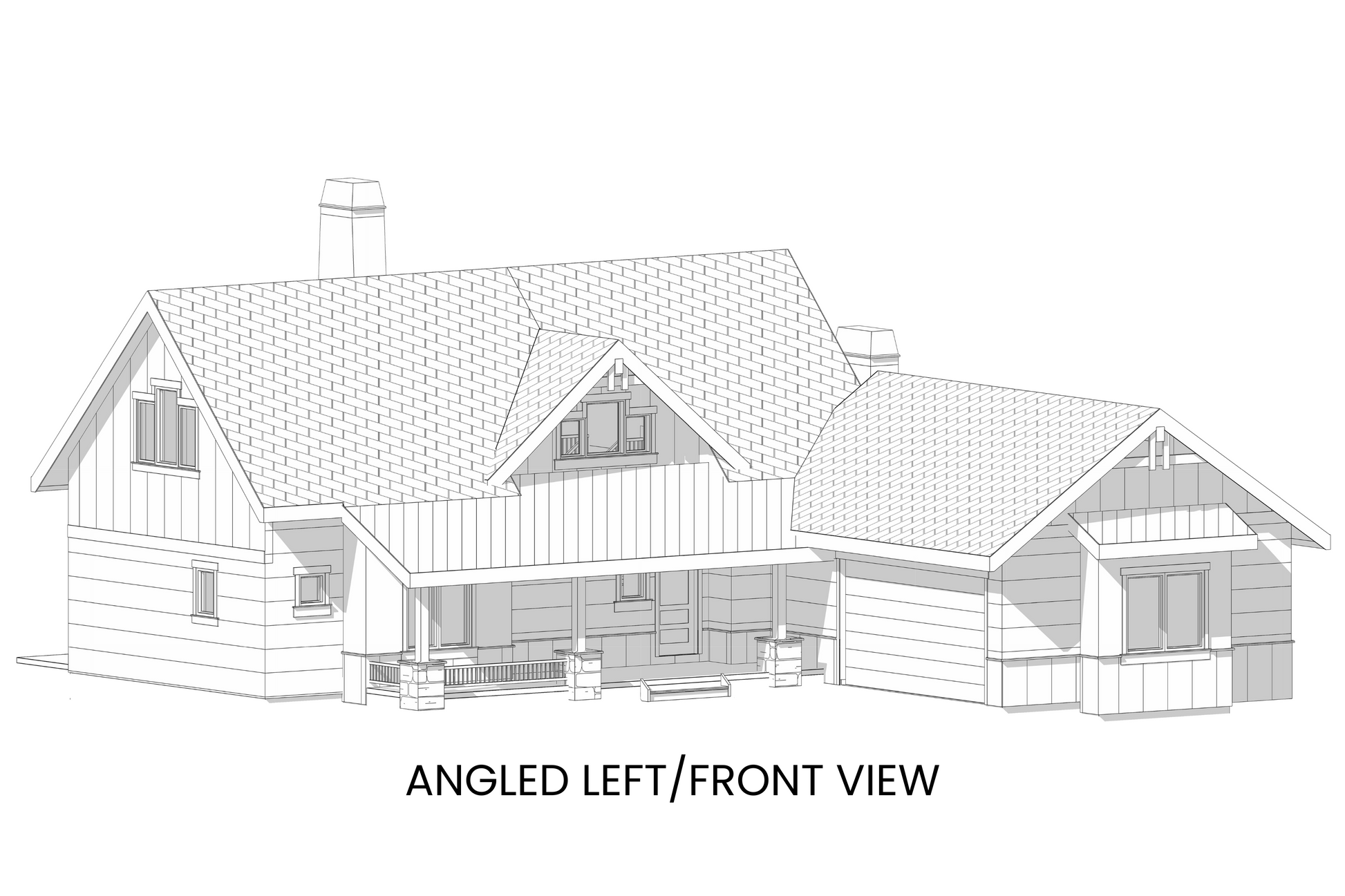 Cabin-Plan-with-Front-Porch-for-Sites-with-a-Rear-View-AngledFrontView-Rocky-Mountain-Plan-Company-Lake-Agnes