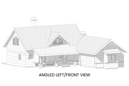 Cabin-Plan-with-Front-Porch-for-Sites-with-a-Rear-View-AngledFrontView-Rocky-Mountain-Plan-Company-Lake-Agnes