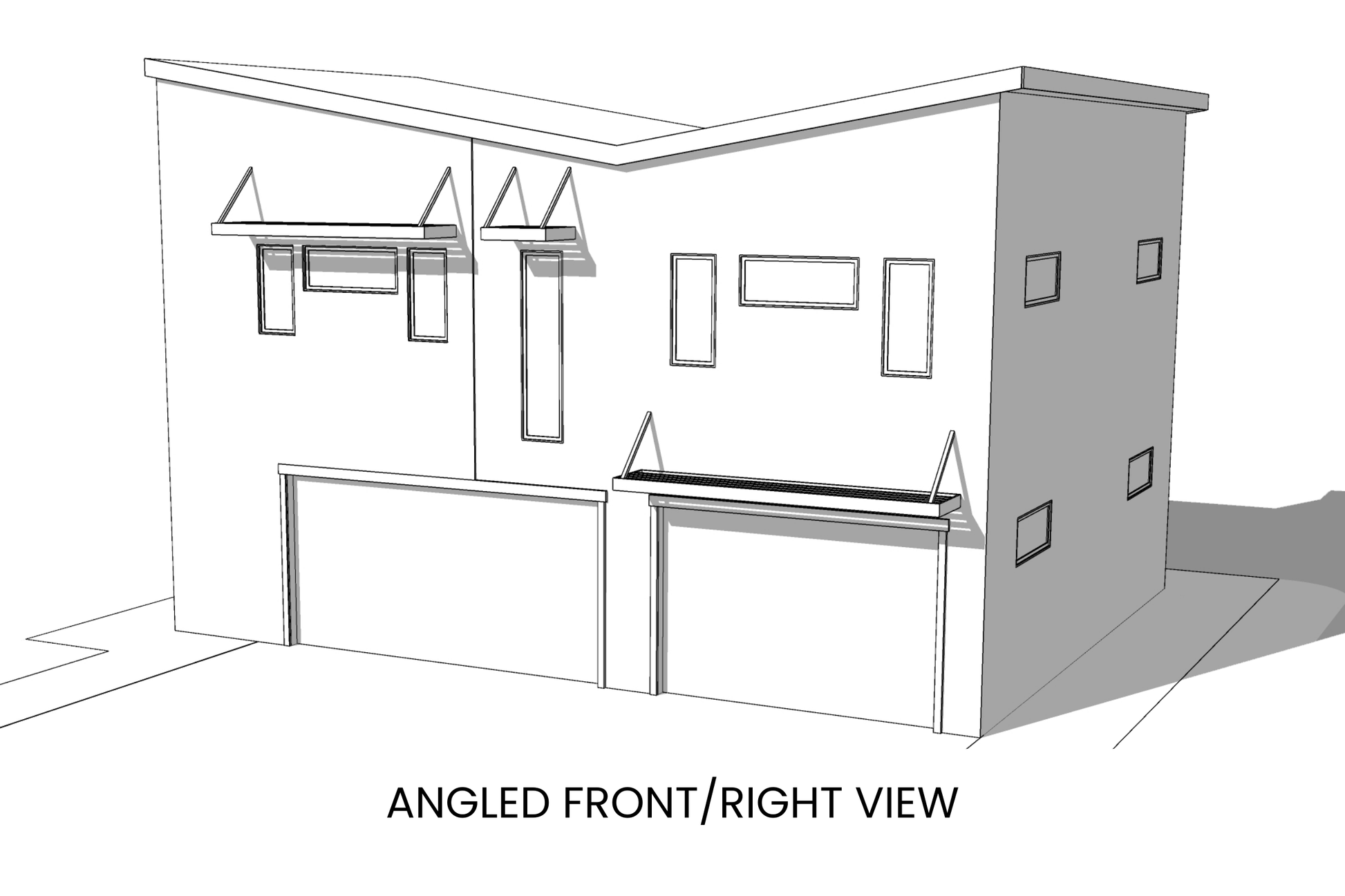 Contemporary-Carriage-House-Plan-Front-Right-View-Rocky-Mountain-Plan-Company-Scarlet-Avens