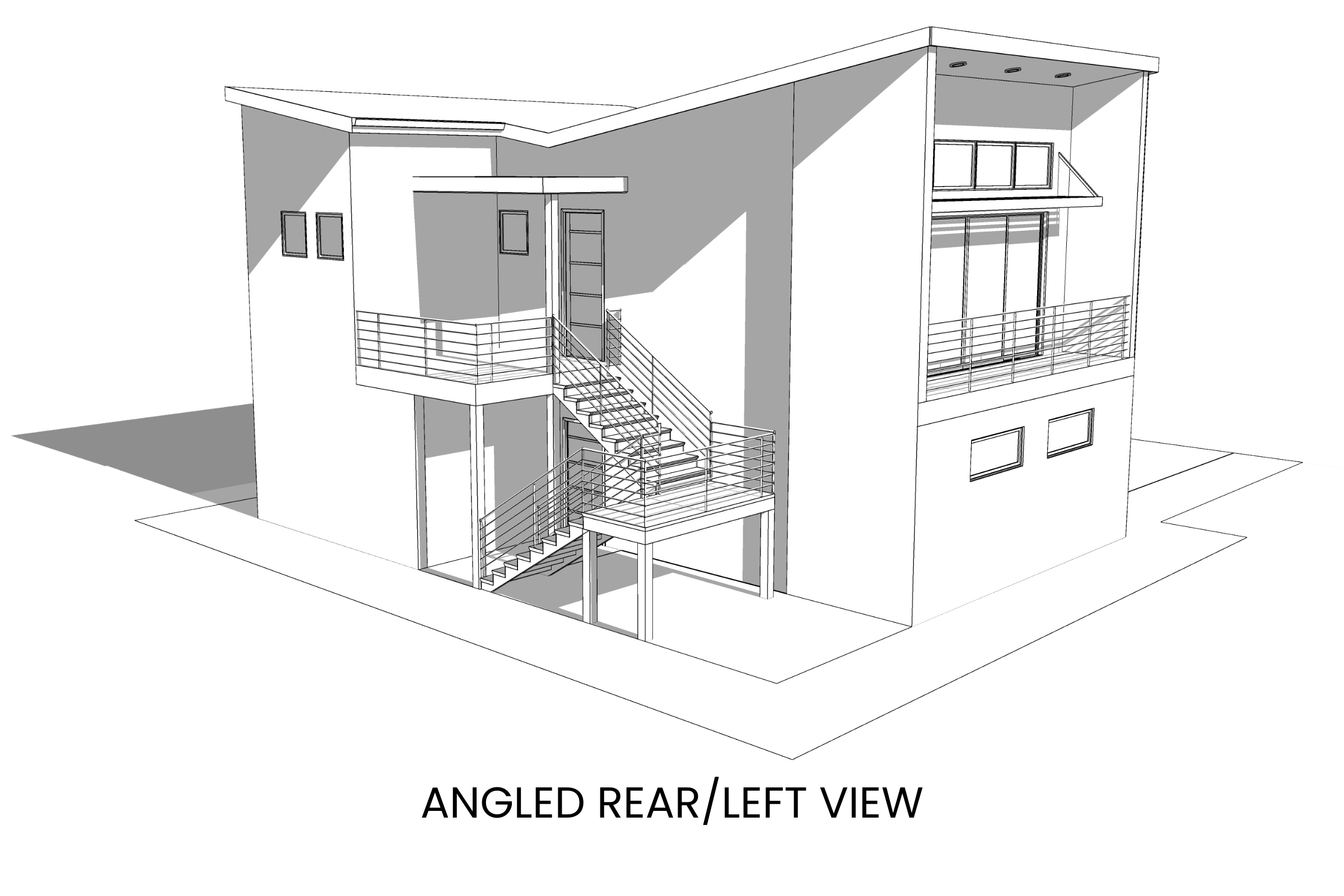 Contemporary-Carriage-House-Plan-Rear-Left-View-Rocky-Mountain-Plan-Company-Scarlet-Avens
