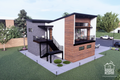 Contemporary-Carriage-House-Plan-with-Three-Car-Garage-Rear-View-Exterior-Rocky-Mountain-Plan-Company-Scarlet-Avens