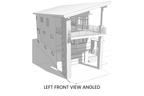 Contemporary-Drive-Under-House-Plan-for-Narrow-Sites-Left-Front-View-Rocky-Mountain-Plan-Company-Goldfinch