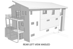 Contemporary-Drive-Under-House-Plan-for-Narrow-Sites-Rear-Left-View-Rocky-Mountain-Plan-Company-Goldfinch