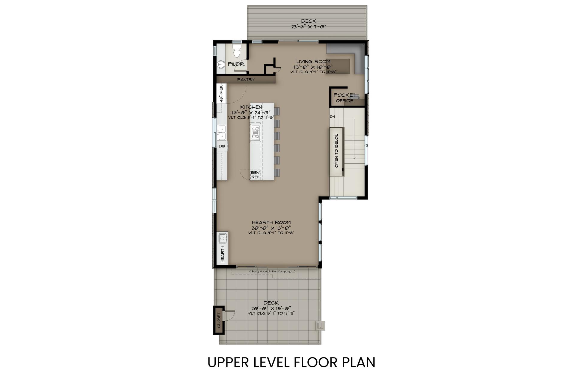 Contemporary-Drive-Under-House-Plan-for-Narrow-Sites-Upper-Level-Floor-Plan-Rocky-Mountain-Plan-Company-Goldfinch