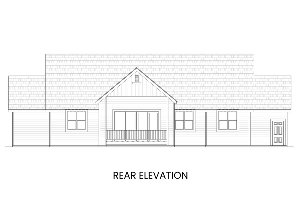 Covered rear deck with scenic views and large sliding doors