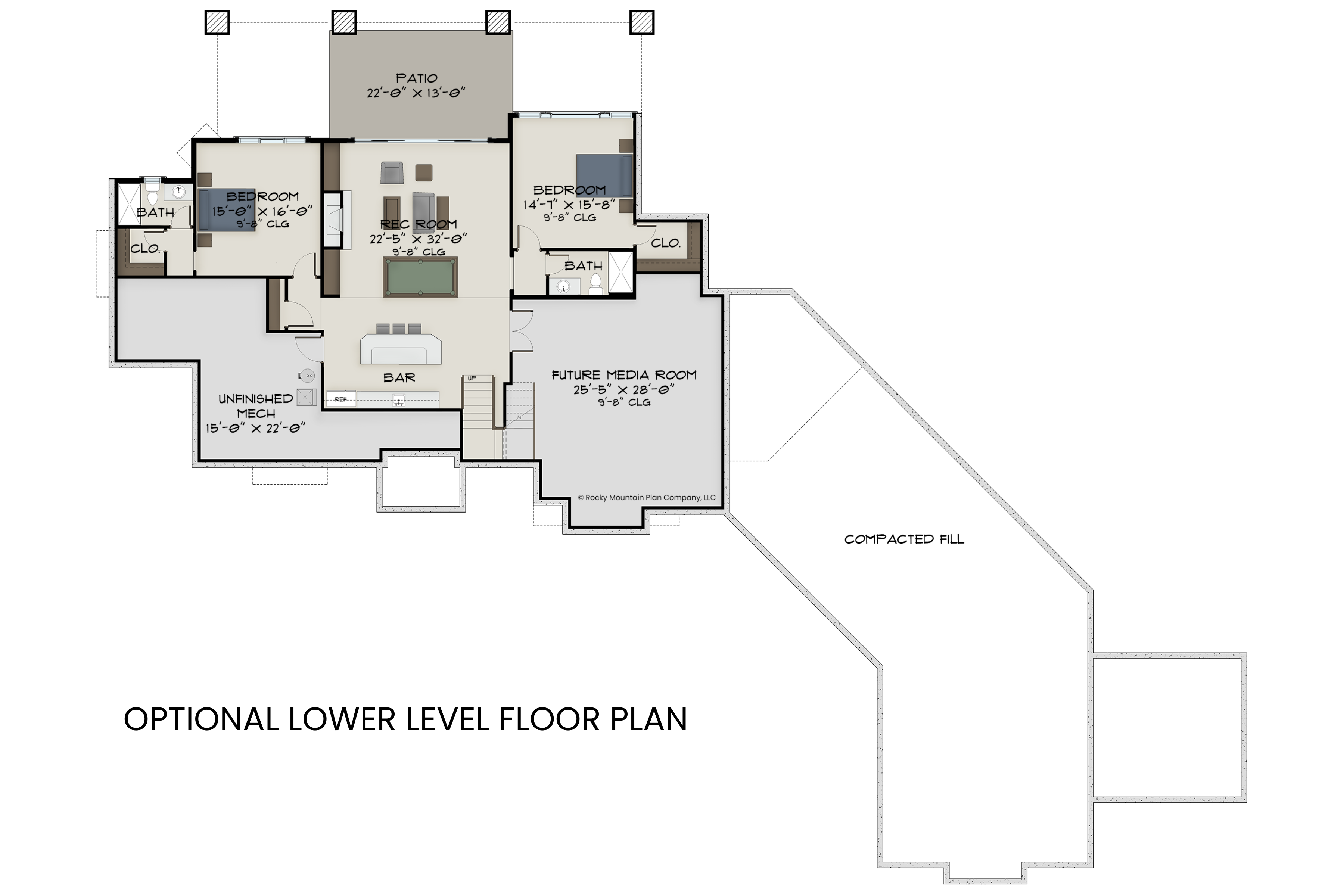Grand-Mountain-Lodge-Plan-with-Lower-Level-Expansion-Lower-Level-Floor-Plan-Rocky-Mountain-Plan-Company-Blizzard-Mountain