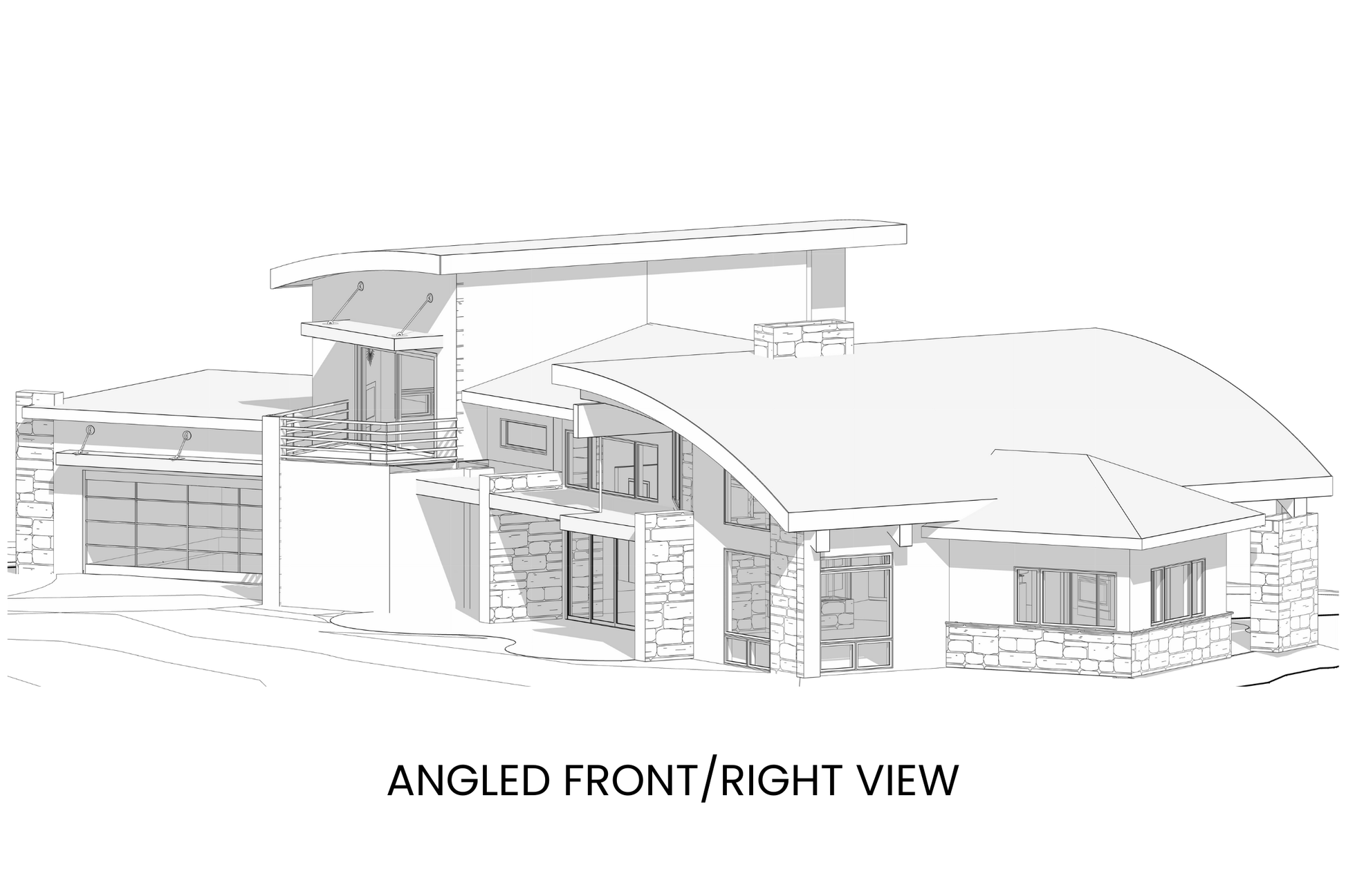 Luxe-Contemporary-House-Plan-with-Upper-Level-Primary-Suite-Front-Right-View-Rocky-Mountain-Plan-Company-Mount-Werner