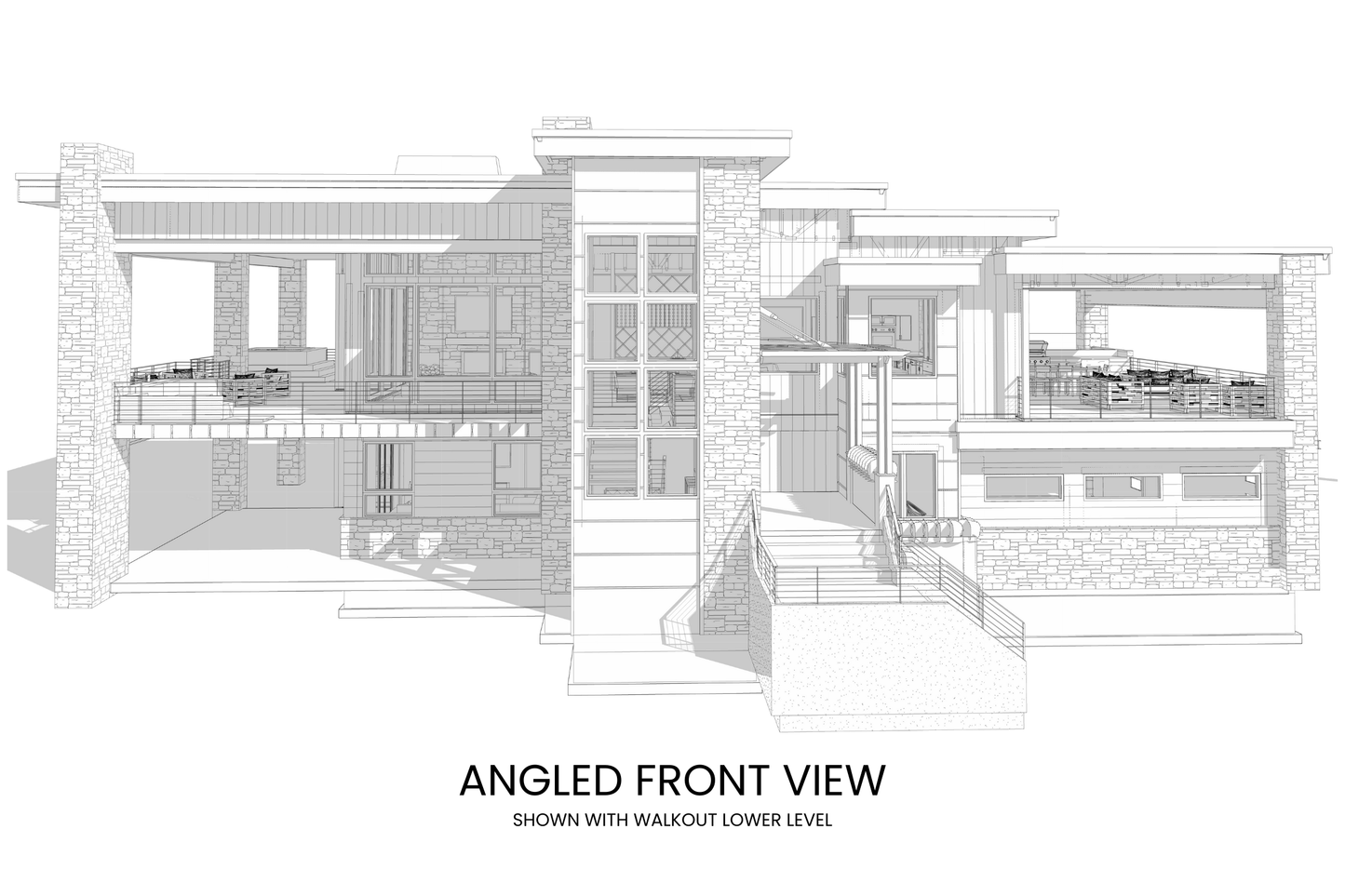 Luxe-Mountain-Modern-House-Plan-with-Outdoor-Living-Front-View-Rocky-Mountain-Plan-Company-Wise-River