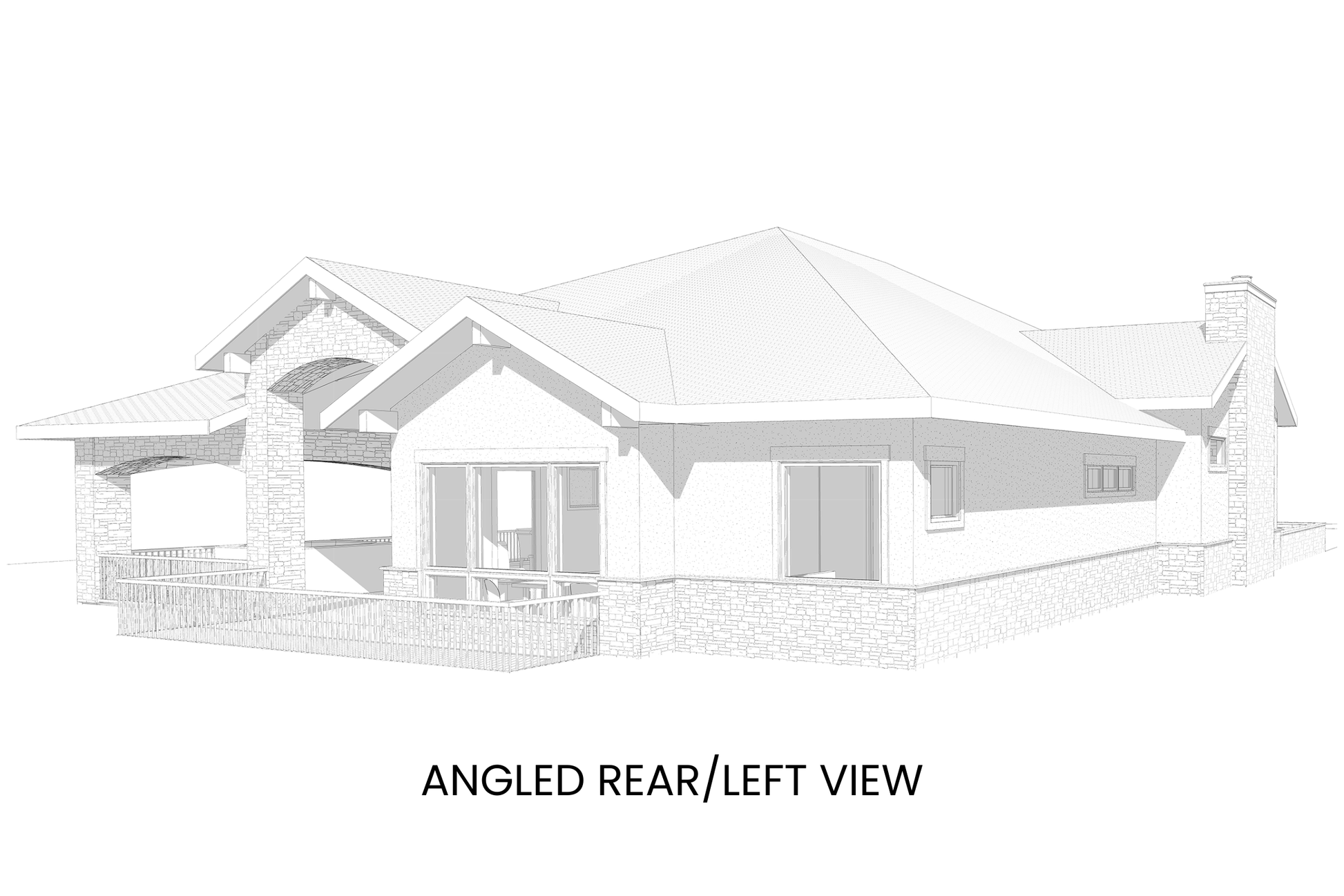 Luxe-Ranch-Home-Plan-with-Lower-Level-Expansion-Rear-Right-View-Rocky-Mountain-Plan-Company-Desert-Marigold
