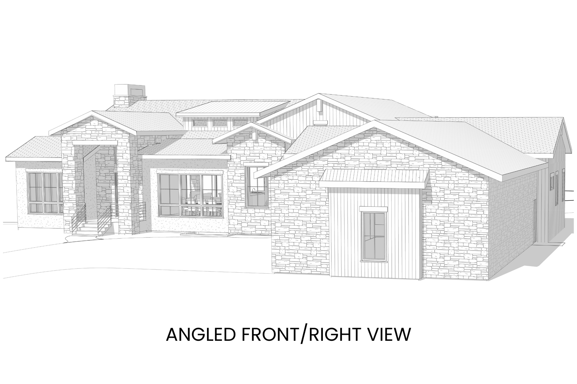 Luxurious-House-Plan-with-Gourmet-Kitchen-and-Working-Pantry-Front-Right-View-Rocky-Mountain-Plan-Company-Stanley-Peak