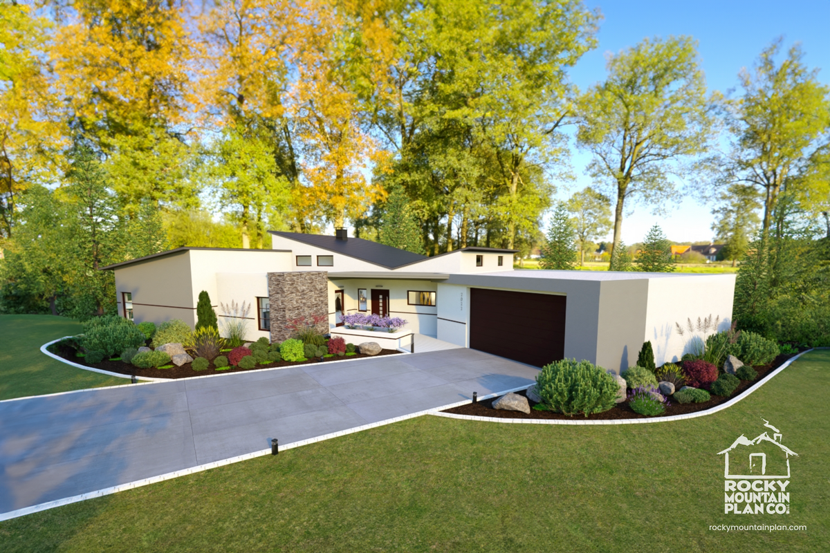 Modern Ranch Home Front View Mountain Ranch House Designs