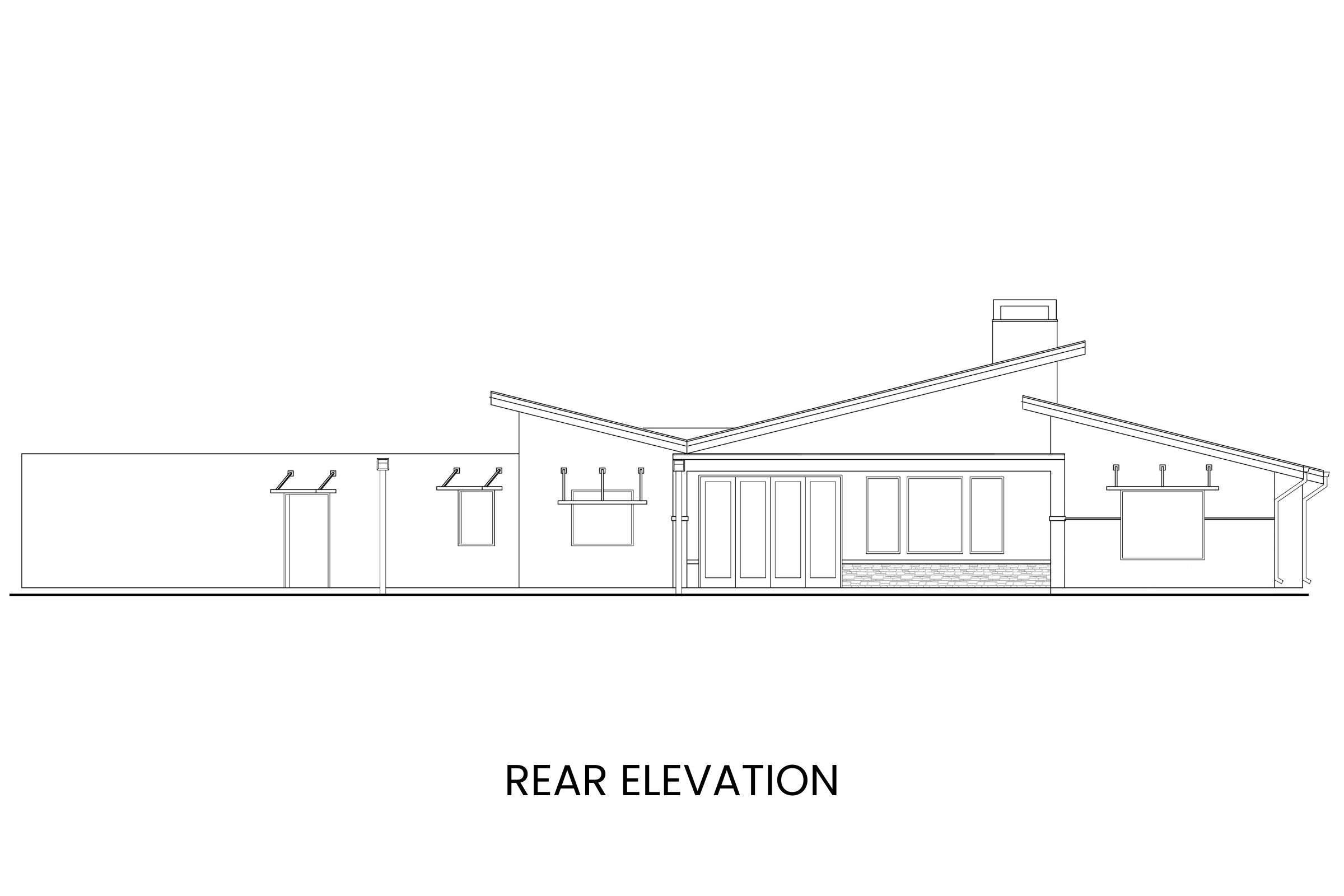 Mid-Century-Modern-Ranch-House-Plan-Rear-Elevation-Rocky-Mountain-Plan-Company-Sunflower