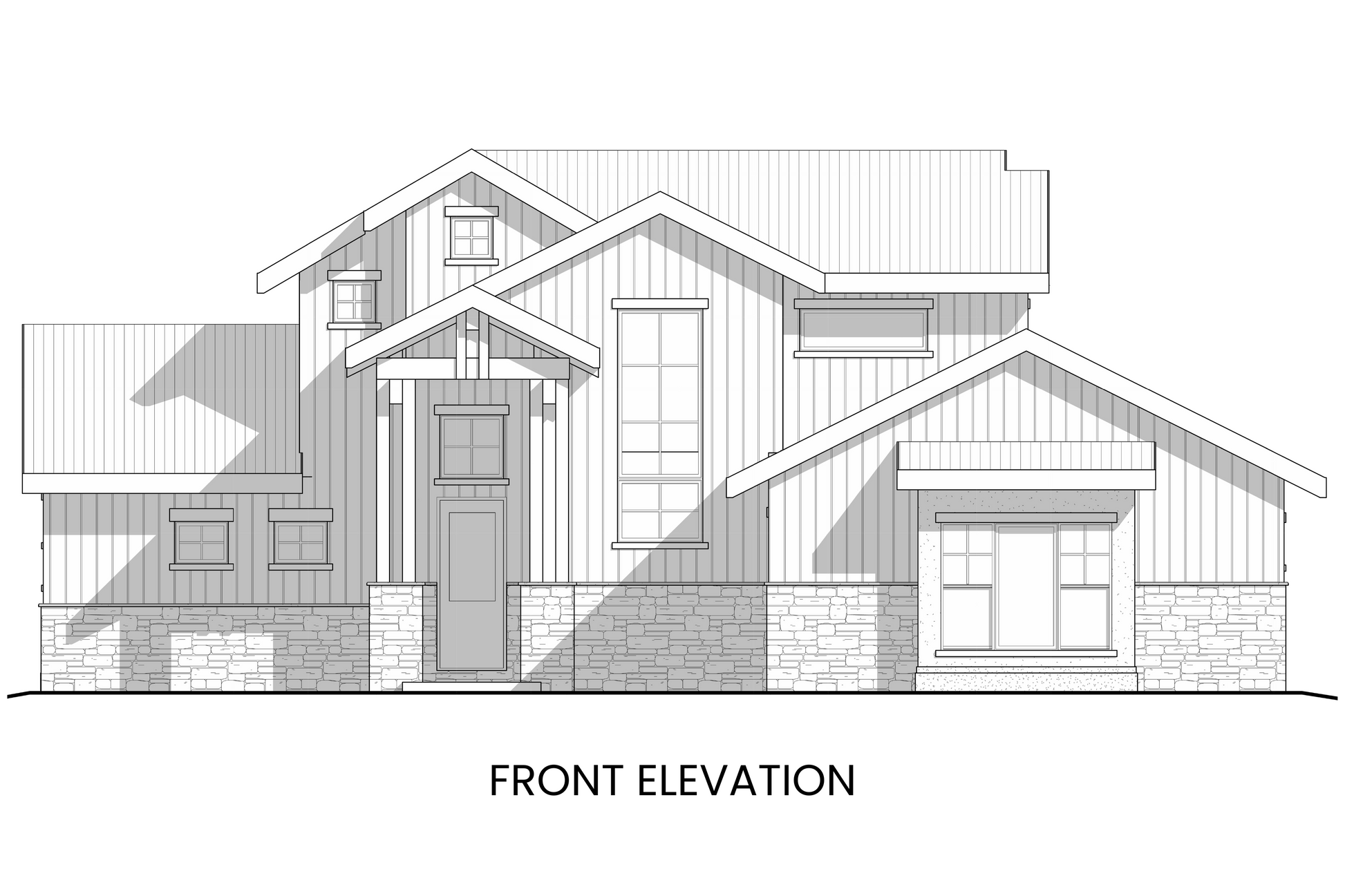 Front elevation of Arctic Lupine showcasing its mountain-modern facade with steep gabled roofs and timber details.