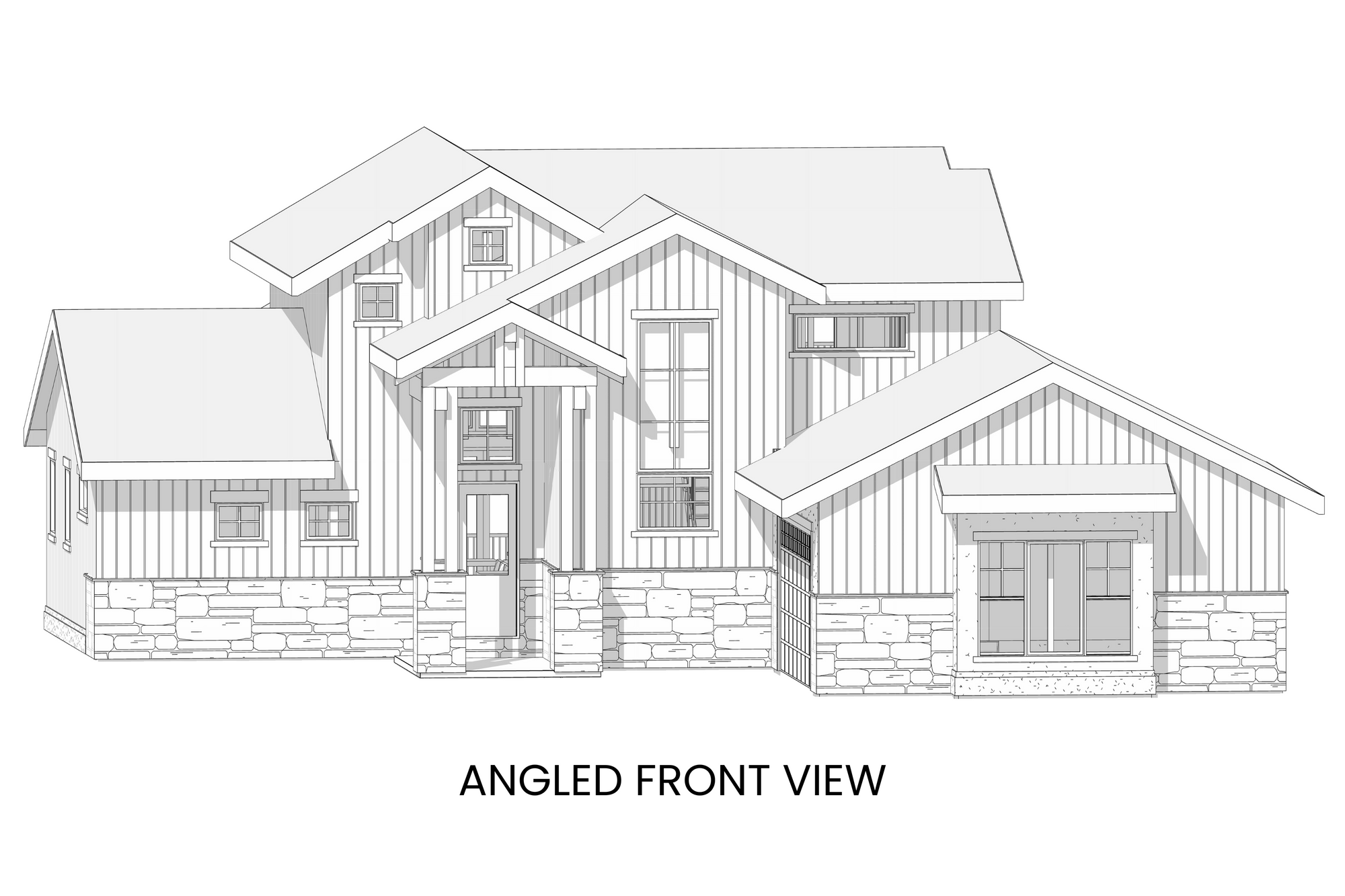 Modern Cabin Plan Exterior Front View Rocky Mountain Plan Company Arctic Lupine