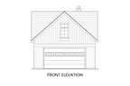 Front elevation of a Modern Farmhouse carriage house featuring a two-car garage and charming cross gable roof design.
