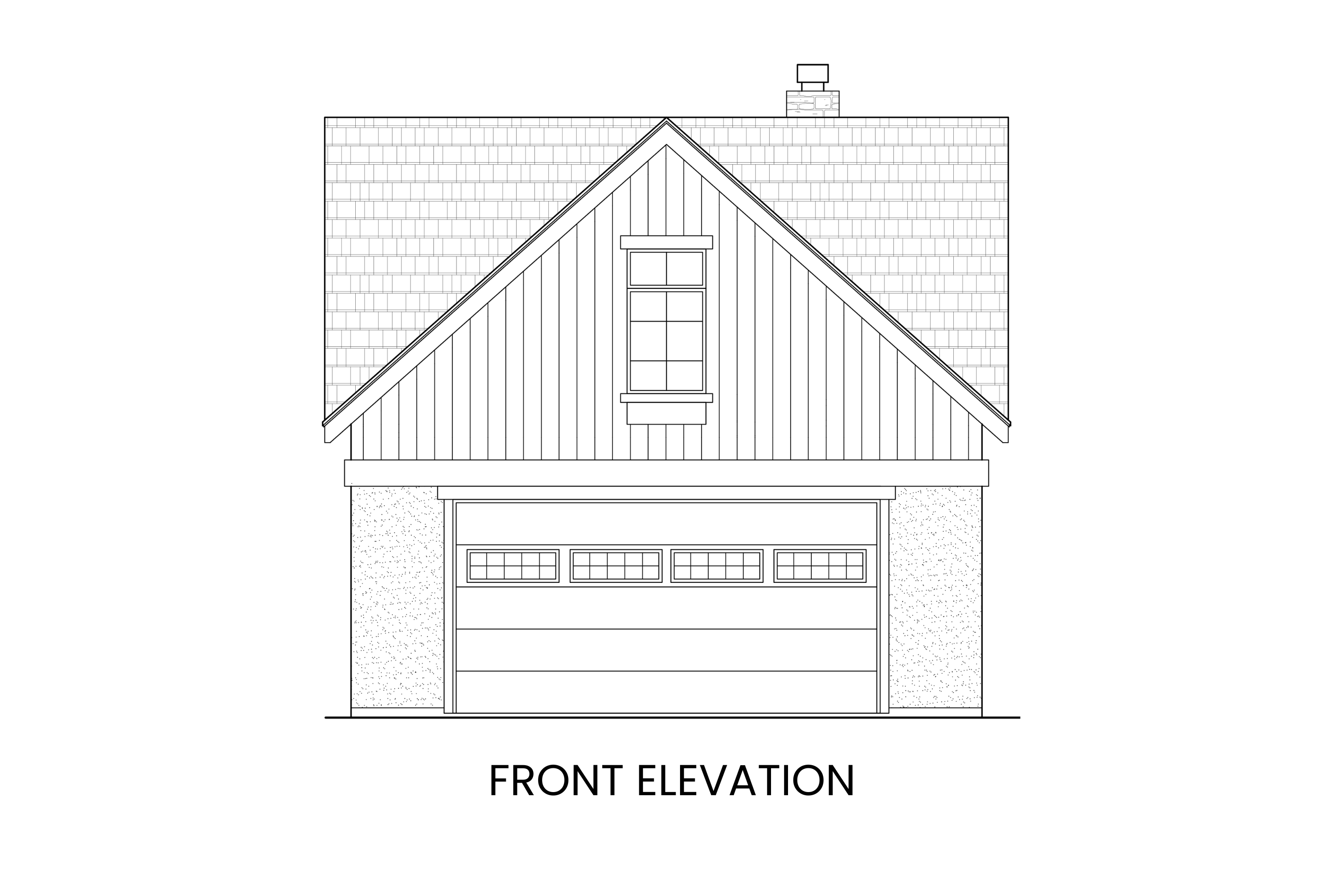 Front elevation of a Modern Farmhouse carriage house featuring a two-car garage and charming cross gable roof design.