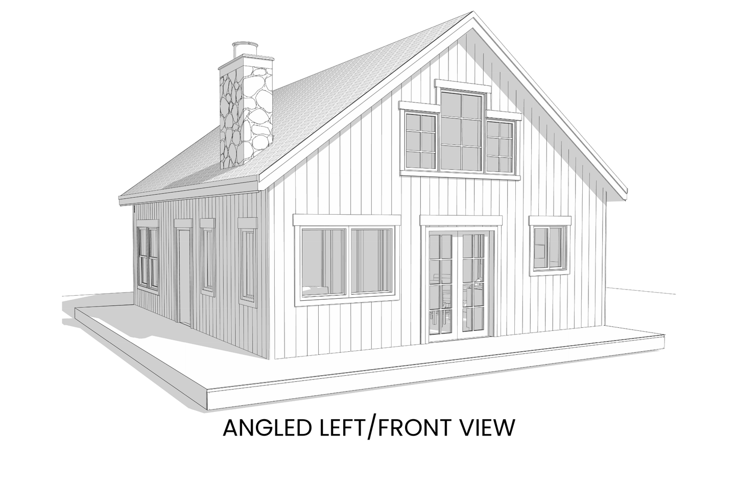Modern-Farmhouse-ADU-Plan-Left-Front-View-Rocky-Mountain-Plan-Company-Lark-Bunting