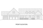 Front elevation of Abraham Lake modern farmhouse plan showing covered front porch