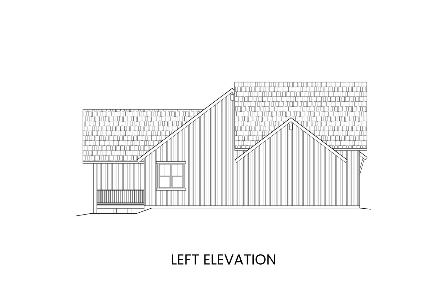 Left elevation of Abraham Lake showing modern farmhouse style