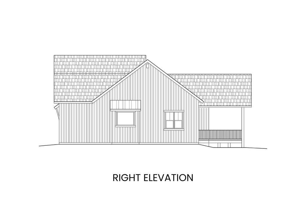 Right elevation of Abraham Lake modern farmhouse plan