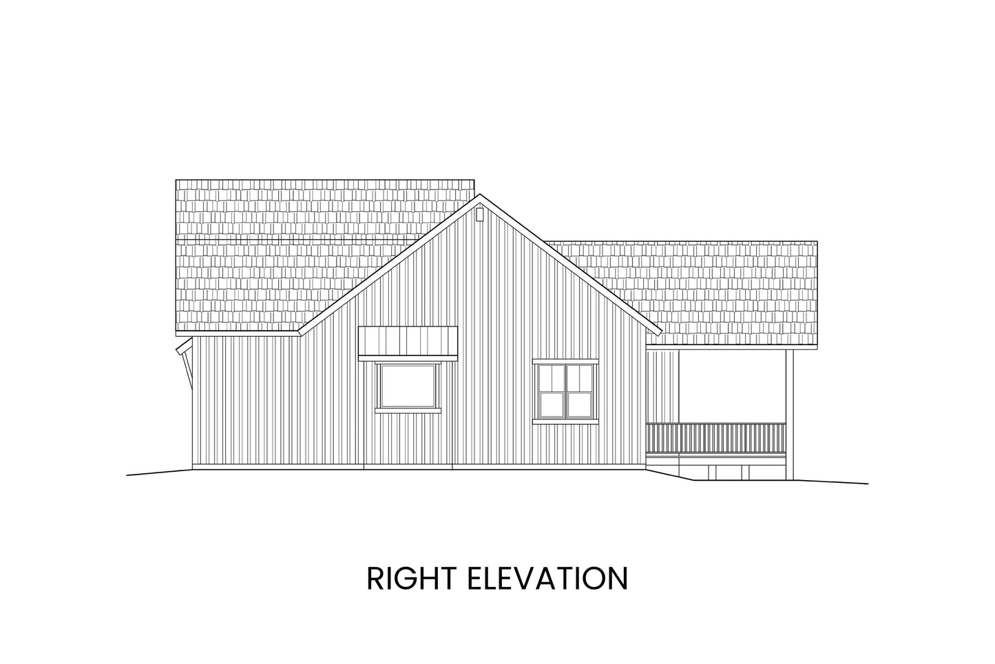 Right elevation of Abraham Lake modern farmhouse plan