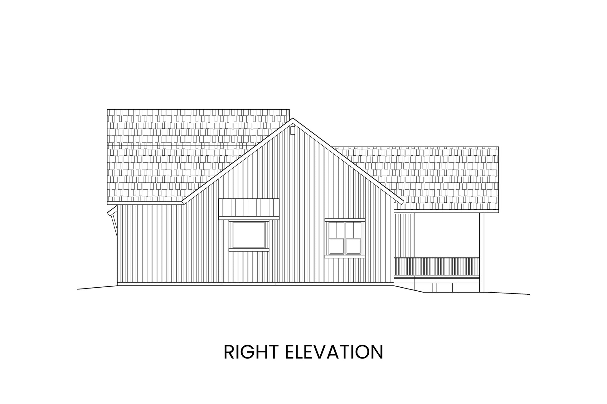 Right elevation of Abraham Lake modern farmhouse plan