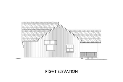 Right elevation of Abraham Lake modern farmhouse plan