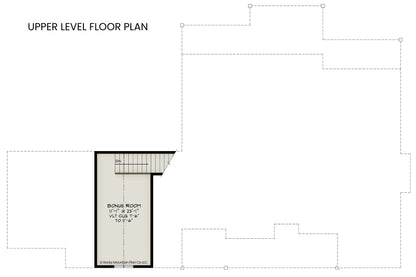 Upper level floor plan of Abraham Lake showing 317 sq ft bonus room with vaulted ceiling