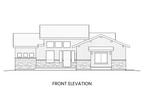 Stylish modern facade with Texas Hill Country influences, showcasing clean lines, stone, and natural materials.