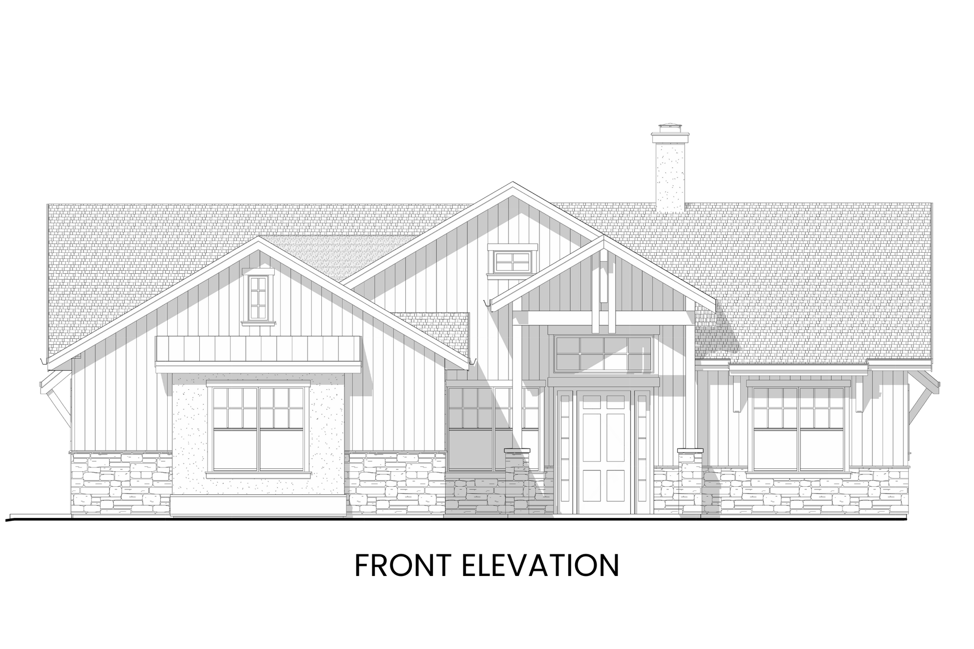 Modern-Lodge-Farmhouse-Ranch-Plan-with-Lower-Level-Expansion-Front-Elevation-Rocky-Mountain-Plan-Company-Lodgepole
