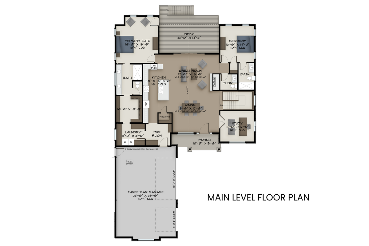 Modern Lodge Farmhouse Ranch Plan with Lower Level Expansion ...