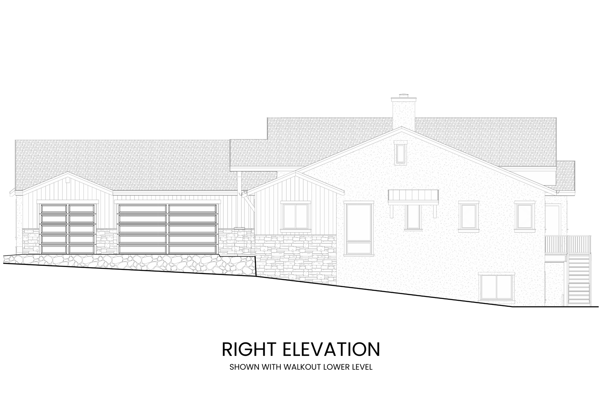 Modern-Lodge-Farmhouse-Ranch-Plan-with-Lower-Level-Expansion-Right-Elevation-Rocky-Mountain-Plan-Company-Lodgepole