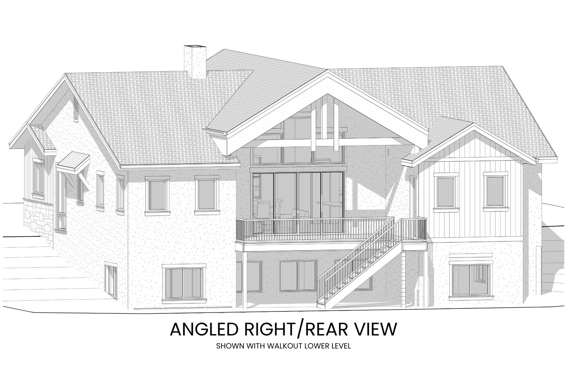 Modern-Lodge-Farmhouse-Ranch-Plan-with-Lower-Level-Expansion-Right-Rear-View-Rocky-Mountain-Plan-Company-Lodgepole