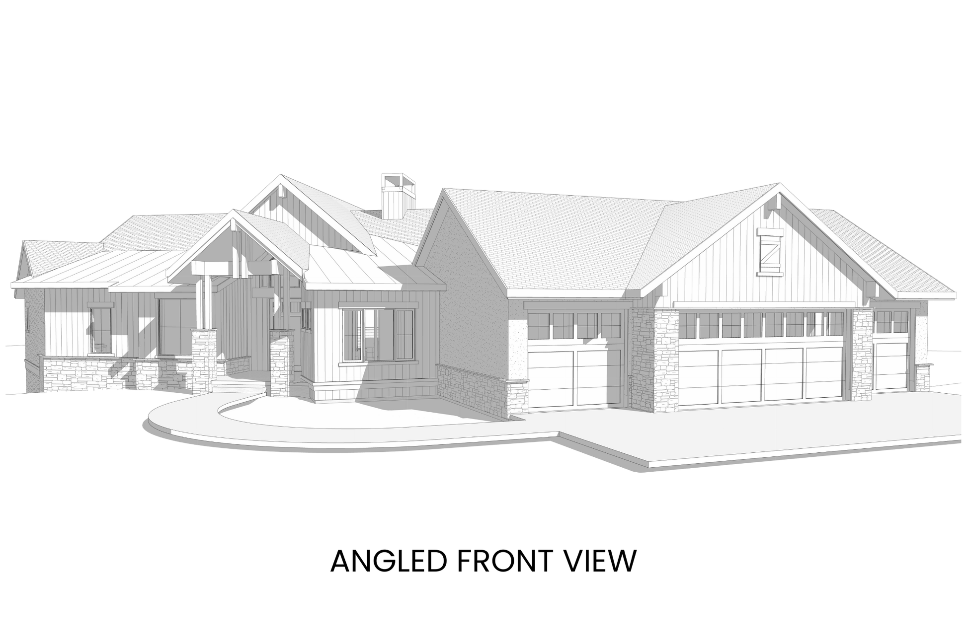 Modern-Lodge-Hillside-House-Plan-Front-View-Rocky-Mountain-Plan-Company-Wolf-Mountain