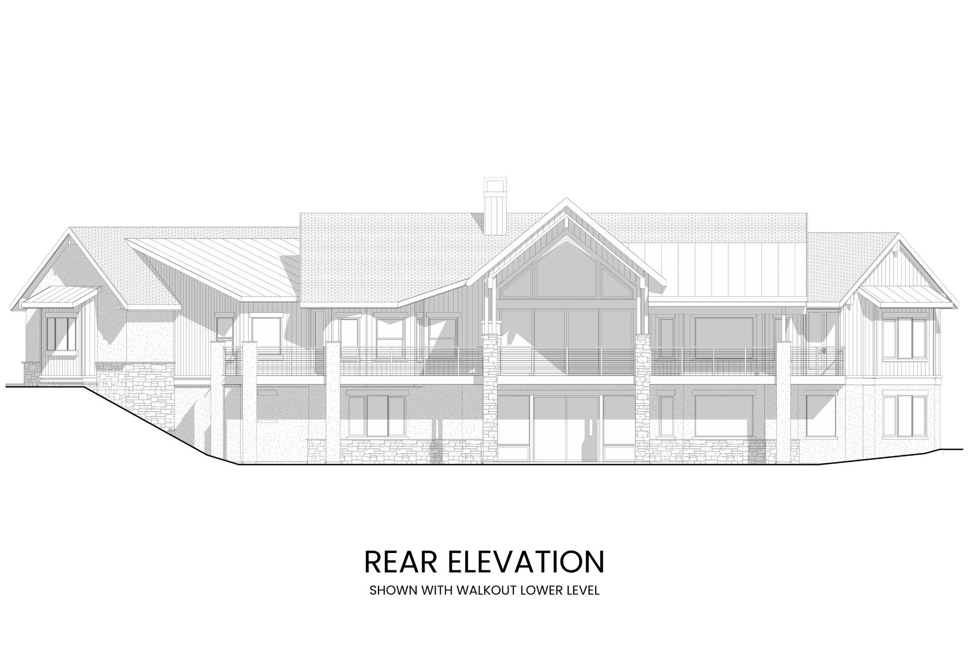 Expansive covered deck with outdoor kitchen, offering breathtaking mountain views.