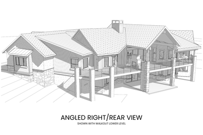 Modern-Lodge-Hillside-House-Plan-Right-Rear-View-Rocky-Mountain-Plan-Company-Wolf-Mountain