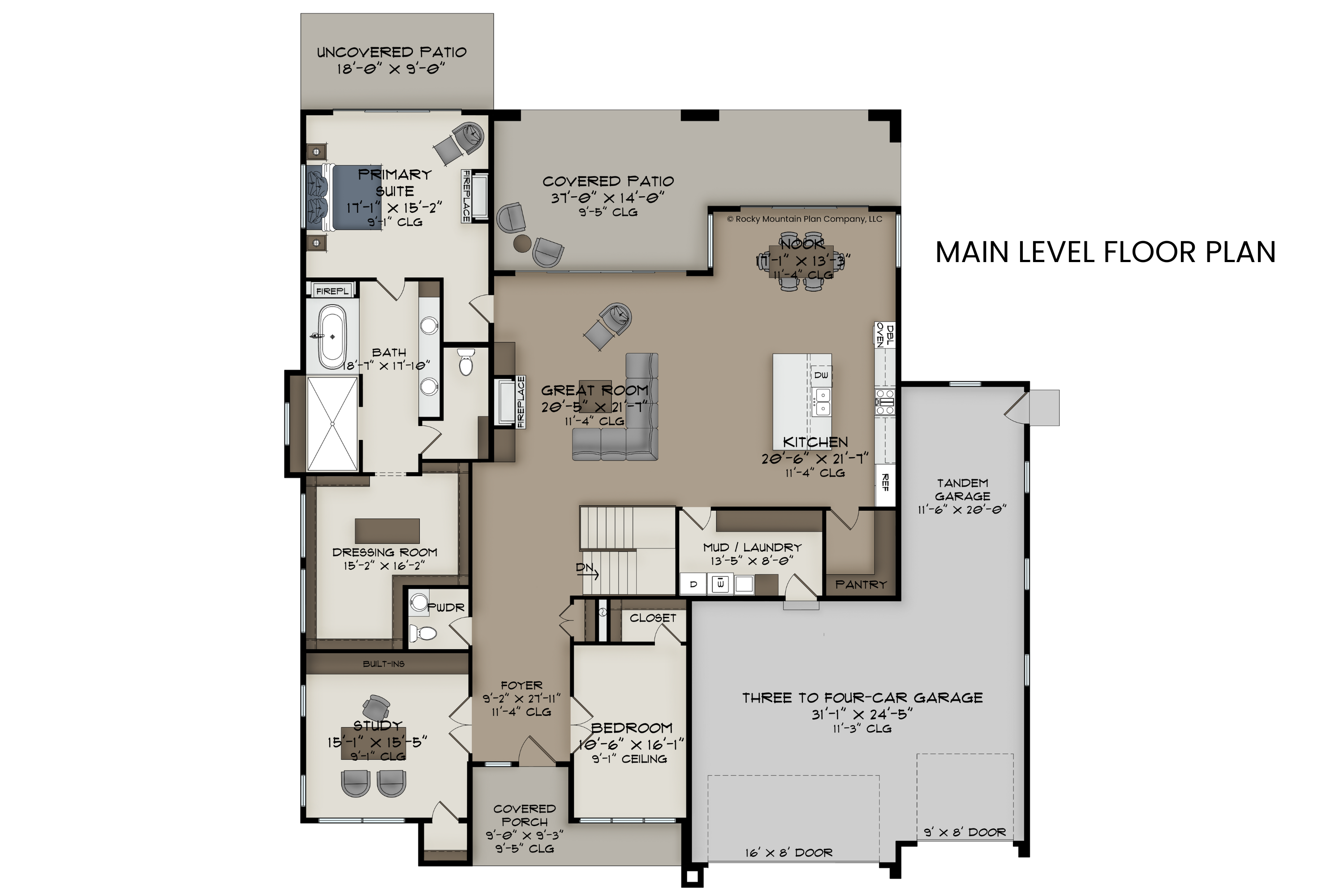 Modern-Prairie-Ranch-Plan-Main-Level-Floor-Plan-Rocky-Mountain-Plan-Company-Cypress