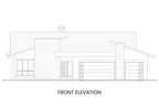 Front view showcasing Blue River, a modern house plan with contemporary architecture and a three-car garage