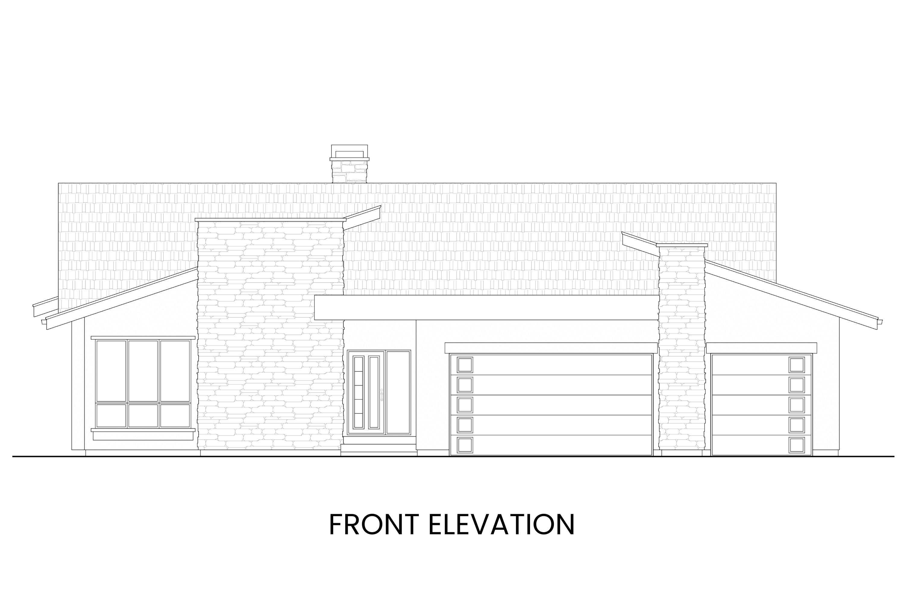 Front view showcasing Blue River, a modern house plan with contemporary architecture and a three-car garage