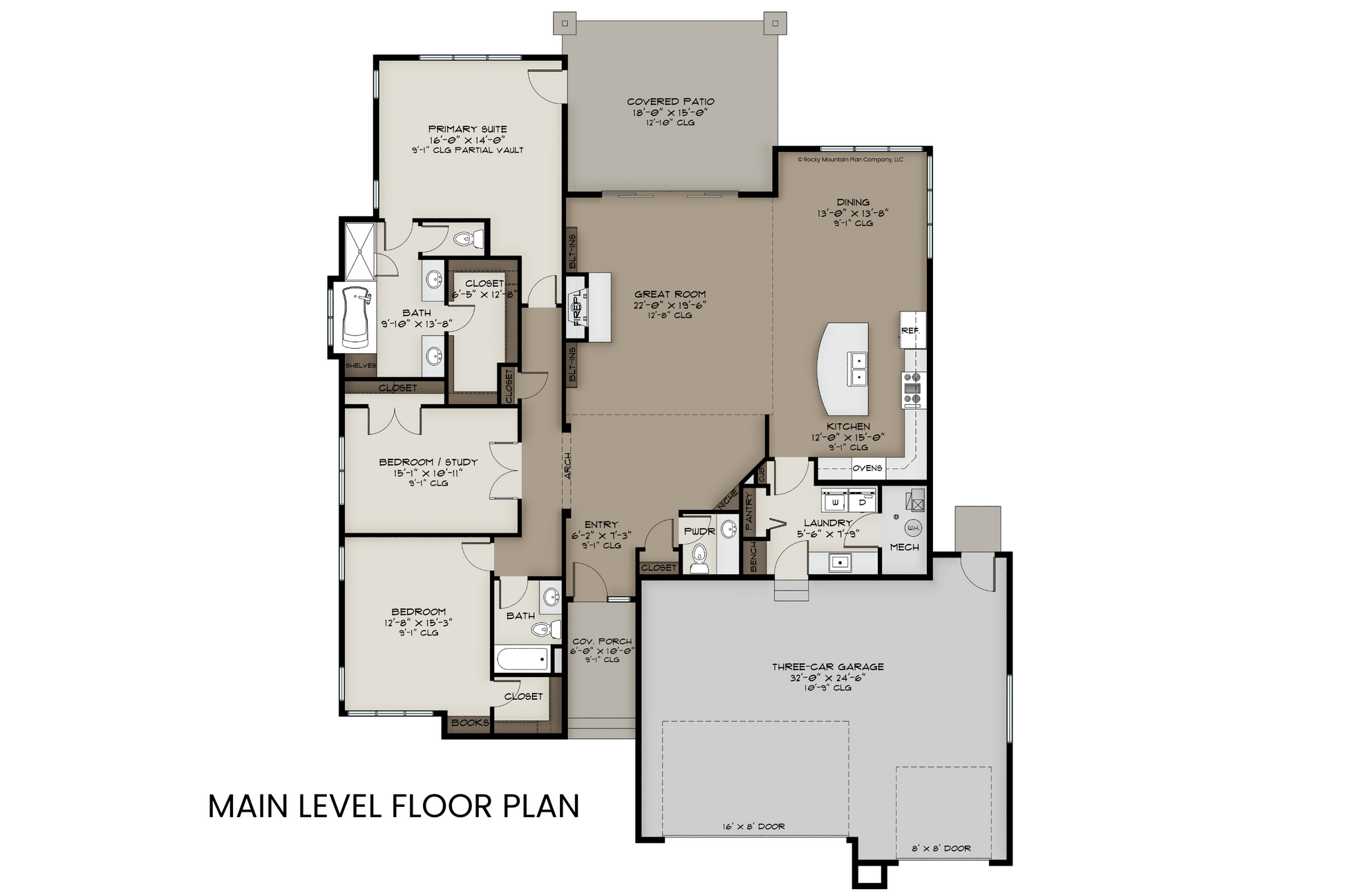 Open layout with 3 bedrooms, 2.5 baths, and spacious great room