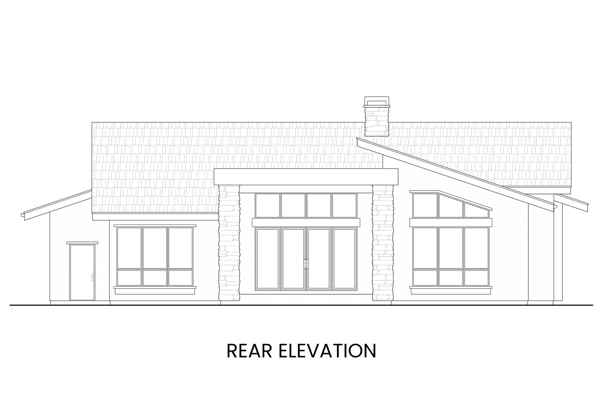Covered rear patio and sliding glass doors for outdoor living