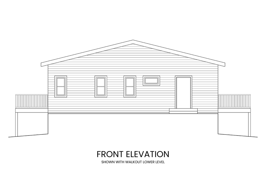 Front elevation of Blue Vervain showcasing the rustic cabin-style exterior with charming architectural details.