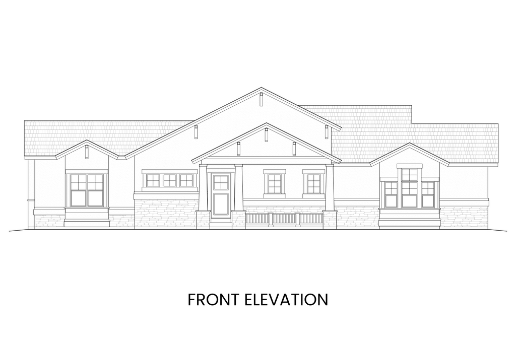 Front elevation of Alice Lake showcasing the Craftsman-style columns, covered porch, and inviting facade.