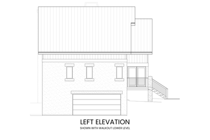 Left side elevation of Alpine Sorrel, showing the side profile with garage access and window placements.